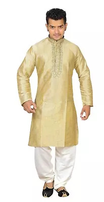 Men's Kurta Shalwar Kameez Pyjama Sherwani Wedding Party Wear Fancy Dress 1835 • £38