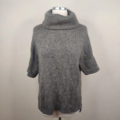 Rachel Zoe Sweater Size Small Wool Yak Funnel Neck Hi Low Hem Grey • $10