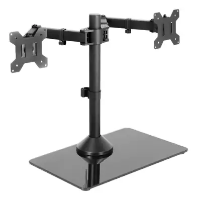 VIVO Freestanding Dual Monitor Stand With Sleek Glass Base And Adjustable Arms • $19.95