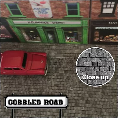 Old Cobbled Road Self Adhesive 00 Gauge Model Railway Paper.  • £5.99