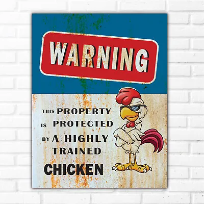 PROPERTY CHICKEN Retro Metal Sign Man Cave Bar Pub Plaque Party Vintage Gift • £4.70