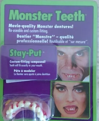 Monster Vampire Scary Stay-put Dentures Costume Teeth Halloween Costume Accessor • $9.99