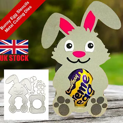 UK Easter Bunny Egg Stencils Metal Cutting Dies Embossing Paper Craft Making DIY • £7.49