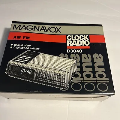 Vintage Magnavox Clock Radio D3040 Collectible Radios AM/FM Alarm NOS Nrfb • $40