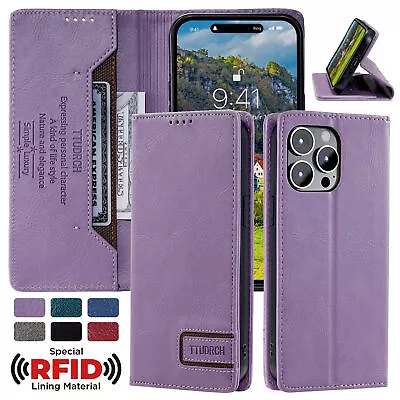 Flip Leather Card Wallet Phone Case For IPhone 14 13 12 11 Pro Max XS XR 7 8 SE • £7.19