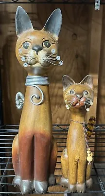 Vintage Mid Century Modern Wood Siamese Cats • $42.95