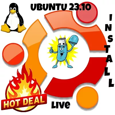 Ubuntu 23.10 Linux Usb Live Or Full Install Bootable Install 32 Gb Usb • $12.88