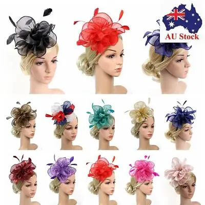 $15.41 • Buy Ascot Race Feather Flower Headband Fascinator Hats Headwear Cocktail Tea Party