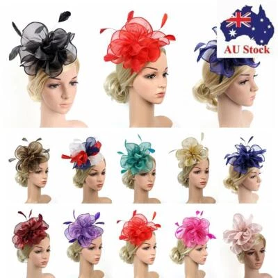 $15.41 • Buy Ascot Race Feather Flower Headband Fascinator Hats Headwear Cocktail Tea Party
