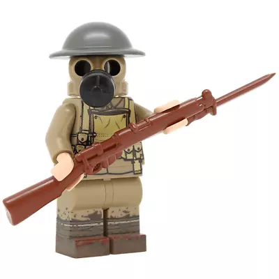 United Bricks WW1 Military Minifigure British Soldier With Gas Mask • $39.61