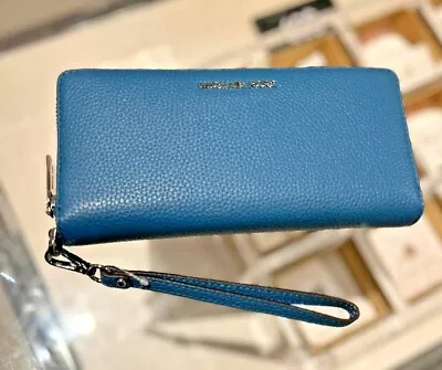 Michael Kors Long Zip Around Wallet Wristlet Leather Or PVC Clutch Phone Holder • $56.95