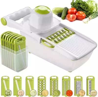 10in1 Mandoline Slicer Vegetable Cutter Julienne Fruit Food Peeler Grater Tool • £13.49