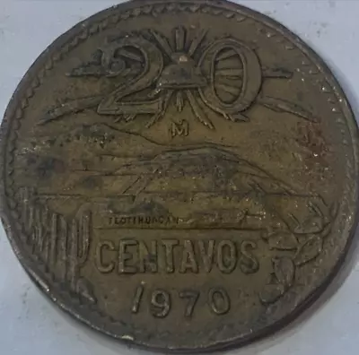  Rare Vintage Gems: Mexico 20 Centavos Coins From 1970 & 1964 - ( 2 Pcs ) • $16.50