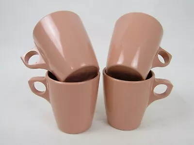 Set Of 4 Melamine Melmac 8 Oz Coffee Mug Tea Cup Vintage MCM Pink Made In USA • $15