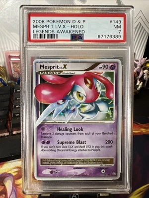 $40 • Buy PSA NM 7 Pokemon 2008 D&p Legends Awakened Holo Mesprit Lv.x #143