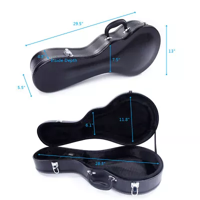 PVC Body Type Black Fine Grain F-type Mandolin Leather Box With A Top Quality • $57.50