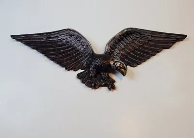 Vintage American Native Hand Painted Metal Eagle Wall Plaque 1973 Whitehall USA • $35.84