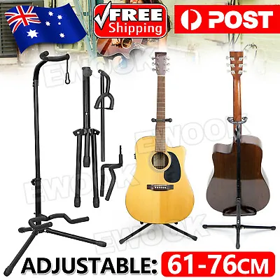 $16.95 • Buy Upgraded Folding Guitar Stand Bass Tripod Electric Acoustic Floor Holder Rack AU