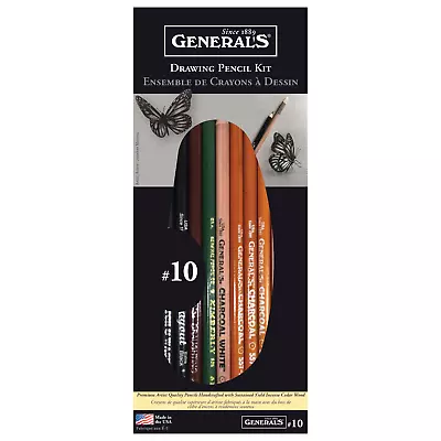 General Pencil Drawing Pencil Kit #10 Set General's 13 Pieces Charcoal Graphite • £19.99