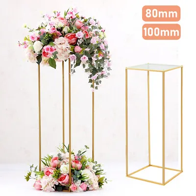 80/100cm Tall Metal Acrylic Stand Flower Vase Holder Party Wedding Centerpieces • £28.90