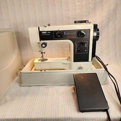 Vintage Working Pfaff 213 Sewing Machine W/ Pedal Power Cord + Travel Case • $350