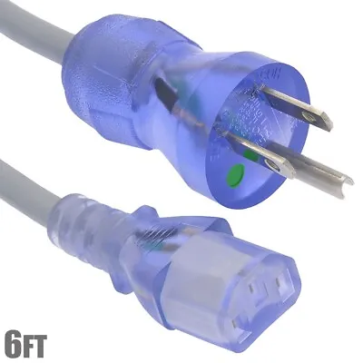 6FT 18/3 Hospital Grade Power Cord NEMA 5-15P Male To IEC320 C13 Female 18AWG • $16.01