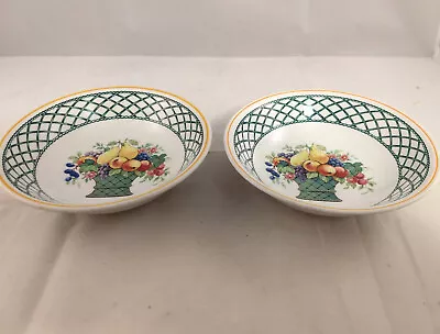 Set Of 2 Villeroy & Boch Basket Soup Cereal Bowls - Germany - Black Backstamp • £26.49