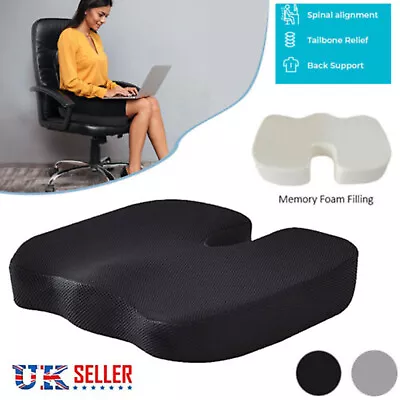 Memory Foam Car Seat Cushion Driving Booster Coccyx Pain Relief Office Chair Pad • £16.99