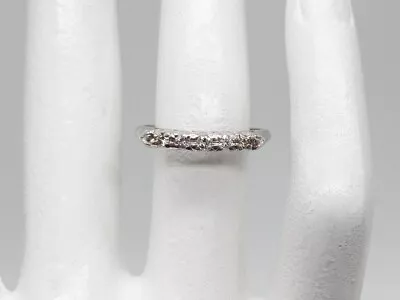 Vintage 1940s 5 STONE VS H Diamond Platinum Wedding Band Ring 3g • $325