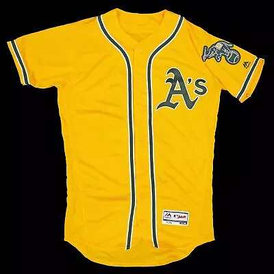 Mens MLB Oakland Athletics Authentic On Field Flex Base Jersey - Gold Alternate • $99.99