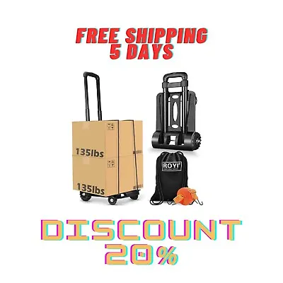 Folding Hand Truck - Heavy Duty 270 Lbs Dolly Cart For Travel Shopping Luggage • $39.96