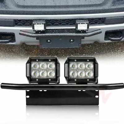 23'' Bull Bar Bumper License Plate Mount Bracket +4inch LED Flood Light Holder • $31.99