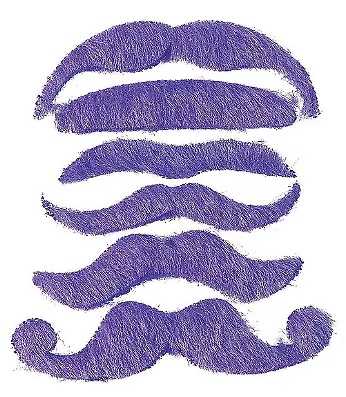 12 Synthetic Purple Mustaches - Halloween Costume Birthday Party Favor • $8.98