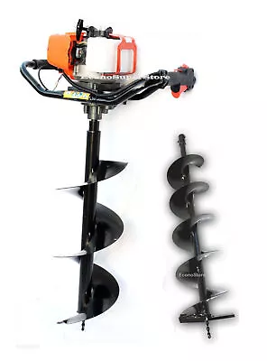 2.3 HP 52cc One Man Gas Post Hole Digger Earth Driller W/2 Auger Bits 10  And 6  • $309.99