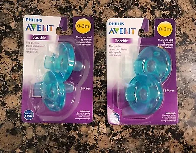 Lot Of 2 Phillips Avent Soothie Pacifier 0-3 Months Green BPA Free 4 Count NEW  • $11.99