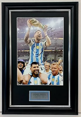 $74.99 • Buy Argentina Leo Messi Soccer World Cup 2022 Champion Celebration Signed Framed
