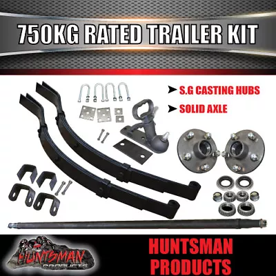 $250 • Buy 750Kg DIY Trailer Kit, Solid Axle, S.G Cast Hubs, Heavy Duty Springs & U Bolts