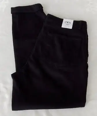 Zara Mens Black Pleated Cuffed Ankle Jean Pants Size 31 - Nwt • $24