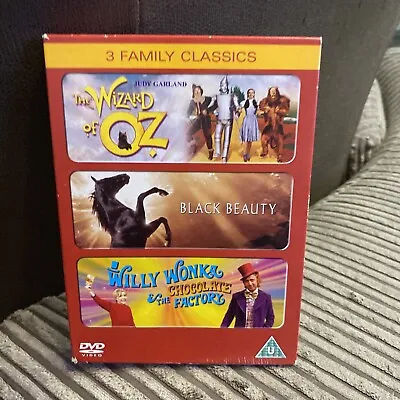£3.99 • Buy Willy Wonka &  The Chocolate Factory/Wizard Of Oz/Black Beauty DVD Set