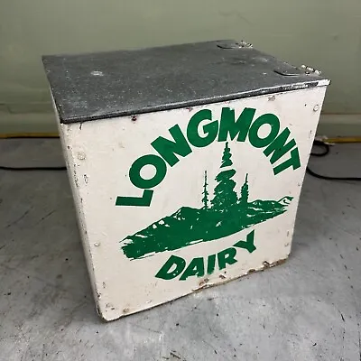 Colorado Longmont Dairy Farms Products Wood Metal Milk Box Crate VTG 60s 70s • $90