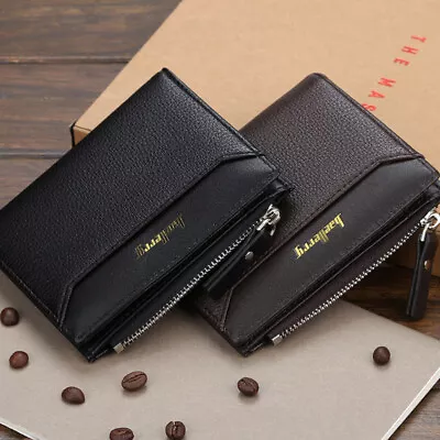 Men Leather Wallet ID Credit Card Holder Clutch Bifold Pocket Zipper Coin Purse • $7.63