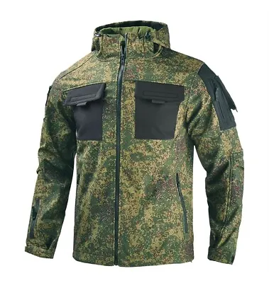 Waterproof Men's Softshell Jacket Military Winter Windbreaker Fleece Camo Hooded • £56.39