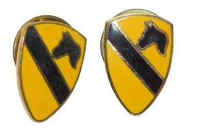 Vietnam War US Army 1st Cavalry Division Maker Marked Miniature Cap Pins Pair • $9.99