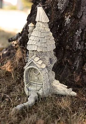 Fairy House Garden Ornament Stone Effect Resin Outdoor Statue Weatherproof 31cm • £13.99