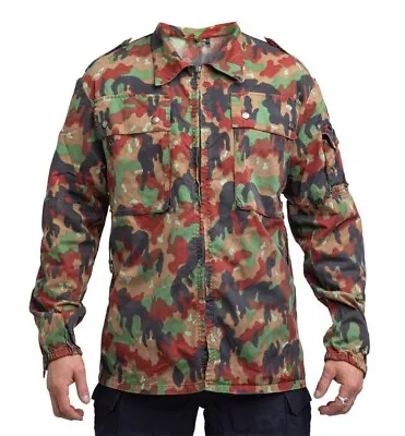 Large Swiss Army M83 Alpenflage Field Jacket Military Camouflage Uniform M70 NEW • $15