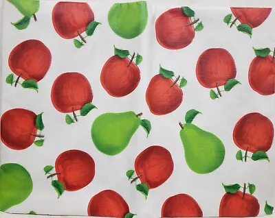 Peva Vinyl Tablecloth 52  X 70  Oblong (4-6 People) RED APPLES & GREEN PEARSBH • $13.99