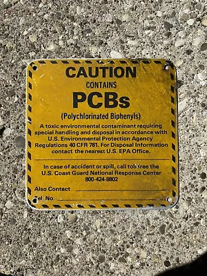 Vintage Caution Pcb’s Safety Sign Hazard Old Coast Guard Epa Toxic Steampunk • $40