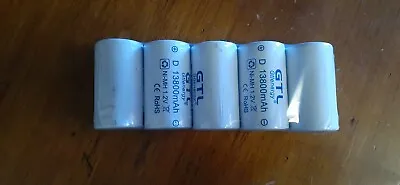 GTL D-Cell 13800mAh Ni-MH Rechargeable Battery - 5 Pack • $30