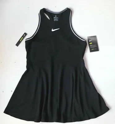 £37.99 • Buy Nike Court Dri Fit Racerback Tennis Dress - Black Ar2502-010 - Girls Xs M L Xl