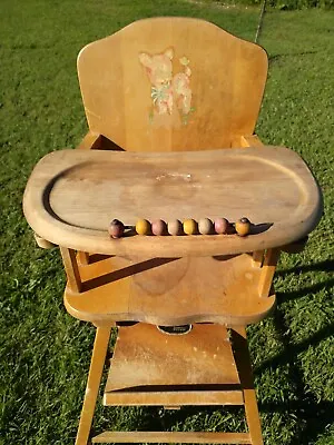 Vintage Bresnaham Antique Wooden Baby Highchair High Chair • $135.99